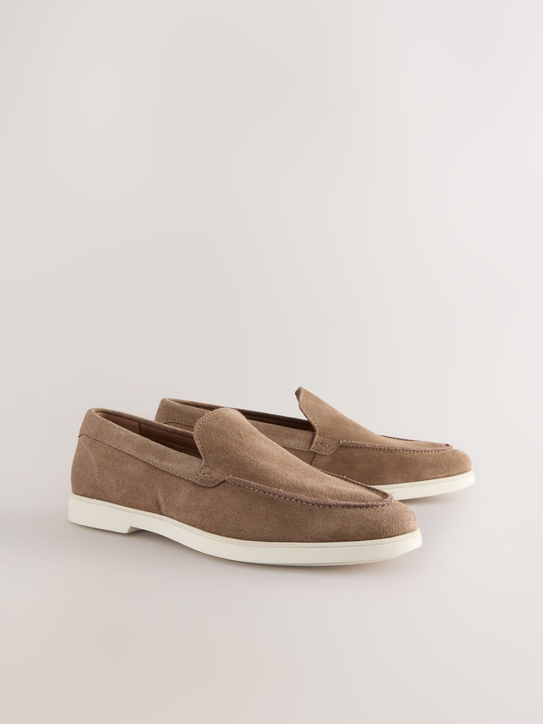 Taupe Suede Loafers